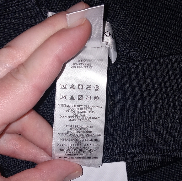 NEW size L Victoria Beckham Ribbed Leggings NAVY BLUE Color - Picture 16 of 16